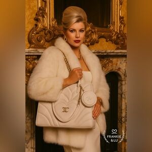 Juicy Couture Only You XL Tote Bag w Coin Purse Shoulder Strap Set NWT